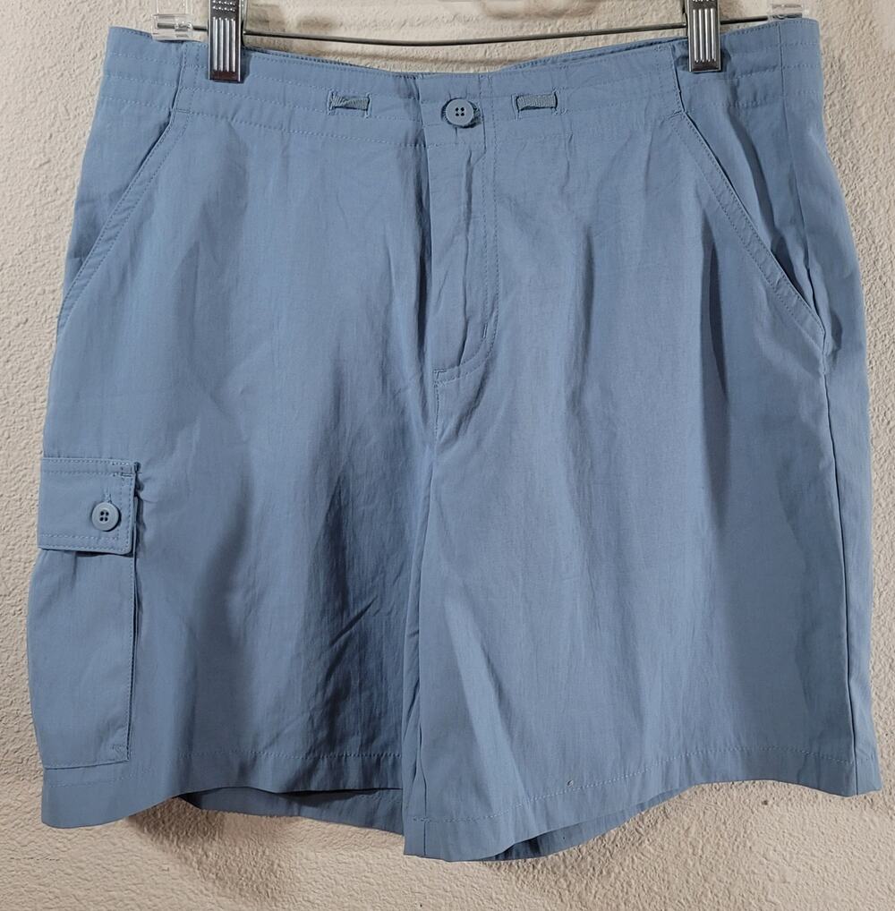 Weatherproof Light Blue Flat Front Cargo Shorts 10 Lightweight Side Pocket Soft